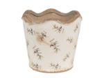 Pot de fleurs céramique motif olivier 16x15cm