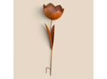 Tuteur Jardin Fleur ouverte fer rouille 38x38x144cm