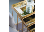 Ensemble 3 tables d'appoint plateau miroir doré 48X36X66cm