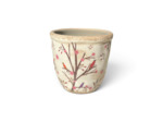 Pot de fleurs marron rose céramique 11x10x10cm