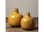 Vase céramique moutarde 16x14cm