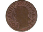 LOUIS XIII (1610-1643) DOUBLE TOURNOIS 1643 (SANS ATELIER) 1gr87 TB+