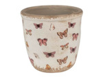 Pot de fleurs rose beige céramique 15x15x14cm