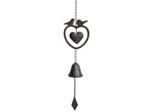 Clochette carillon coeur fonte 63x13x7cm