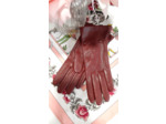 GF4010 Gants femme cuir agneau rouge, noir