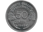 FRANCE 50 CENTIMES MORLON ALU 1945 SUP-