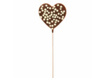 Sucette Coeur Chocolat Lait Perles Crispy - 40G
