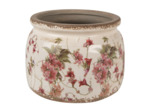 Pot de fleur rose céramique beige 15x20x20cm