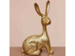 Décoration Pierre lapin laiton 25x10x15cm