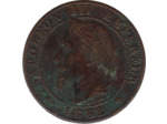 FRANCE 1 CENTIME NAPOLEON III 1862 petit BB (Strasbourg) TTB- (G87)