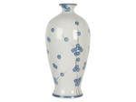 Vase céramique blanc bleu 21x21x42cm
