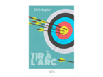 Affiche de tir à l'arc "La cible bleue" - personnalisable