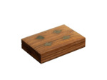 Boîte 2 Jeux de Cartes et Dés Bois 4x12x18cm
