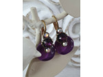 BOUCLES D'OREILLES DORMEUSES STRASS VIOLINE