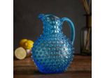 Carafe cristal turquoise pointe de diamant 18x25cm