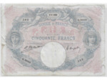 FRANCE 50 FRANCS BLEU ET ROSE SERIE Q.9669 9-5-1923 TB+
