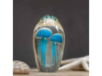 Sulfure méduses turquoises verre 16x9x9cm