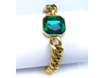 Bracelet Femme Gourmette Or Femme Zircon Vert