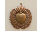 Ex-voto bronze patine rose 18x15cm