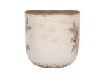 Pot de Fleurs céramique Beige Roses 18x17cm