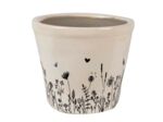 Pot de fleurs beige noir 12x11cm