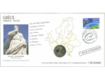 ENVELOPPE PHILATELIQUE NUMISMATIQUE CONSEIL EUROPE 2 EURO GRECE 2006