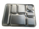 Plateau repas inox Marine Nationale 7 compartiments Guy Degrenne