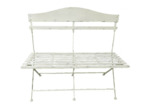 Banc de jardin fer blanc 104x55x94cm
