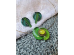 BOUCLES D OREILLES LUNE bleu-vert