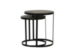 Ensemble 2 tables basses gigognes bronze et métal Noir 52x49x49cm
