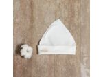 Bonnet bébé coton bio pointu brodé d'une petite feuille