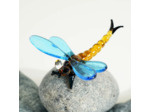 Figurine Miniature Libellule Orange Verre 7x7x3cm