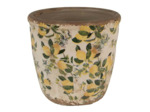 Cache-pot en Céramique Motif Citrons 14x13cm