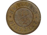 DANEMARK 1/2 SKILLING RIGSMONT FREDERIK VII 1857 TTB+