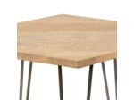 Ensemble 2 Tables d'Appoint Hexagonales en Bois de Manguier et Métal 55x55x45cm