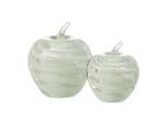 Presse-papier pomme en verre blanc 10x10x12cm