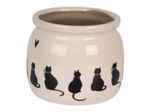 Pot de fleurs chats noirs céramique 16x16x13cm