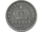 FRANCE 20 CENTIMES NAPOLEON III 1867 BB TTB