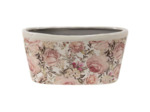 Pot de fleurs rose céramique 27x13x14cm