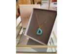 Collier initiale D - Say my Name Bleu Néon
