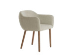 Fauteuil Blaine beige bois 63x56x77cm
