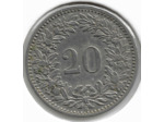 SUISSE 20 RAPPEN 1884 B TB+
