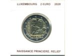 LUXEMBOURG 2020 2 EURO COMMEMORATIVE NAISSANCE PRINCIERE RELIEF SUP