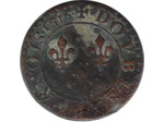 LOUIS XIII (1610-1643) DOUBLE TOURNOIS 1616 X (Amiens) B+ R3