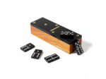 Boîte de jeux Dominos Bois Acacia Résine noir doré 5x7x20cm