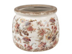 Pot de fleurs céramique motif floral 16x16x13cm