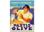 Plaque métal pastis Olive Marseille - 30 x 40 cm - Editions Clouet.