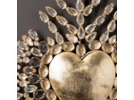 Ex-voto coeur doré et diamants en fer 20x26cm