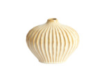 Vase décoratif céramique beige texturé 25x14x20cm