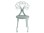Chaise de jardin fer dossier coeur 42x42x93cm